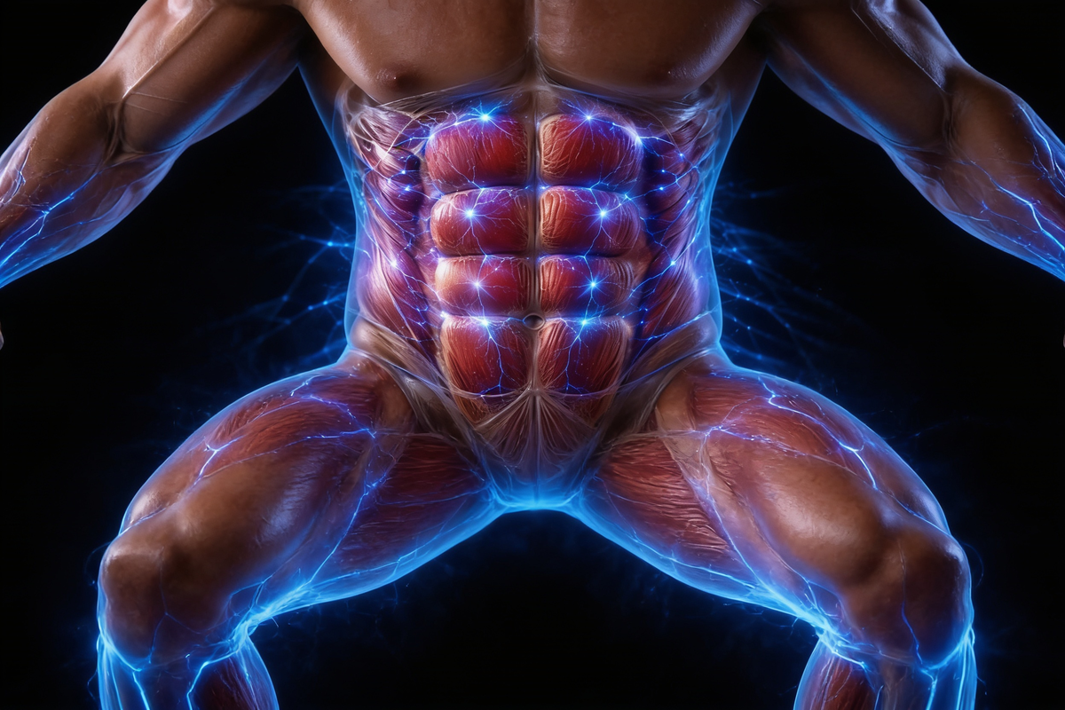 Diagram — nerve signal driving a muscle contraction